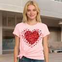 Hearts Valentines Shirts for Women  Love Heart Valentines Day Tshirt Cute Tops (XXL)