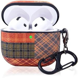 for AirPods 4 Case(2024), Compatible with AirPods 4th Generation Case, Leather Full Body Shockproof Protective Cover for AirPods 4th Generation Case Cover-Orange 2 Pack