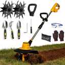 Cordless Tiller Cultivator Compatible with Dewalt 20V MAX Battery, Electric Garden Tiller w/360 RPM, 9In Tilling Width & 7In Depth, Rototiller for Lawn/Soil Cultivation (Battery Not Included)