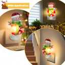 Afirst Christmas Night Light, 3D Christmas Snowman Campfire Nightlight, Flickering Night Light Plug in Christmas Decorations Snowman Figurines Lamp for Home Wall Bedroom
