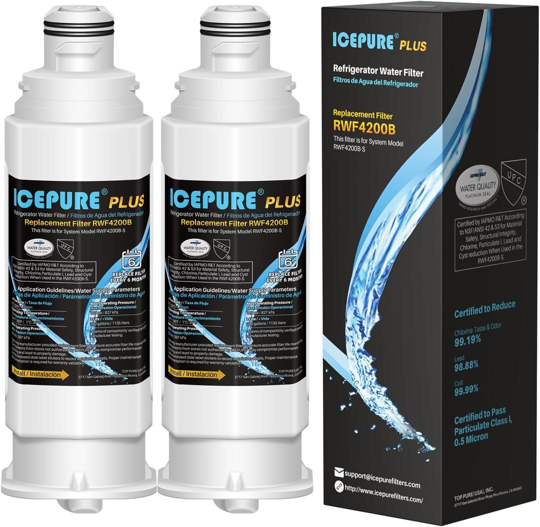 ICEPURE PLUS NSF53 DA97-17376B Replacement for HAF-QIN/EXP, HAF-QIN, DA97-08006C, RF23M8070SG, RF23M8070SR, RF23M8090SG, RF23M8090SR, AQF-DA97-17376B Refrigerator Water Filter, 2PACK