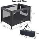 Pamo Babe Portable Crib Baby Playpen with Mattress and Carry Bag (Black)