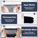 Diabetic Socks for Men, 4 Pairs Seamless Crew Socks with Non Binding, Soft Cushioned Sole Sock with Loose Top, Diabetes Sock Men for Neuropathy, lymphedema, Edema, Swollen Feet, 8-11 (L)