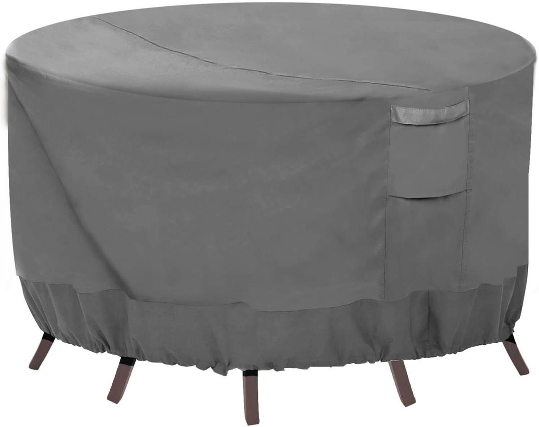 Vailge Round Patio Furniture Covers, 100% Waterproof Outdoor Table Chair Set Covers, Anti-Fading Cover for Outdoor Furniture Set, UV Resistant, 72"DIAx28"H, Grey