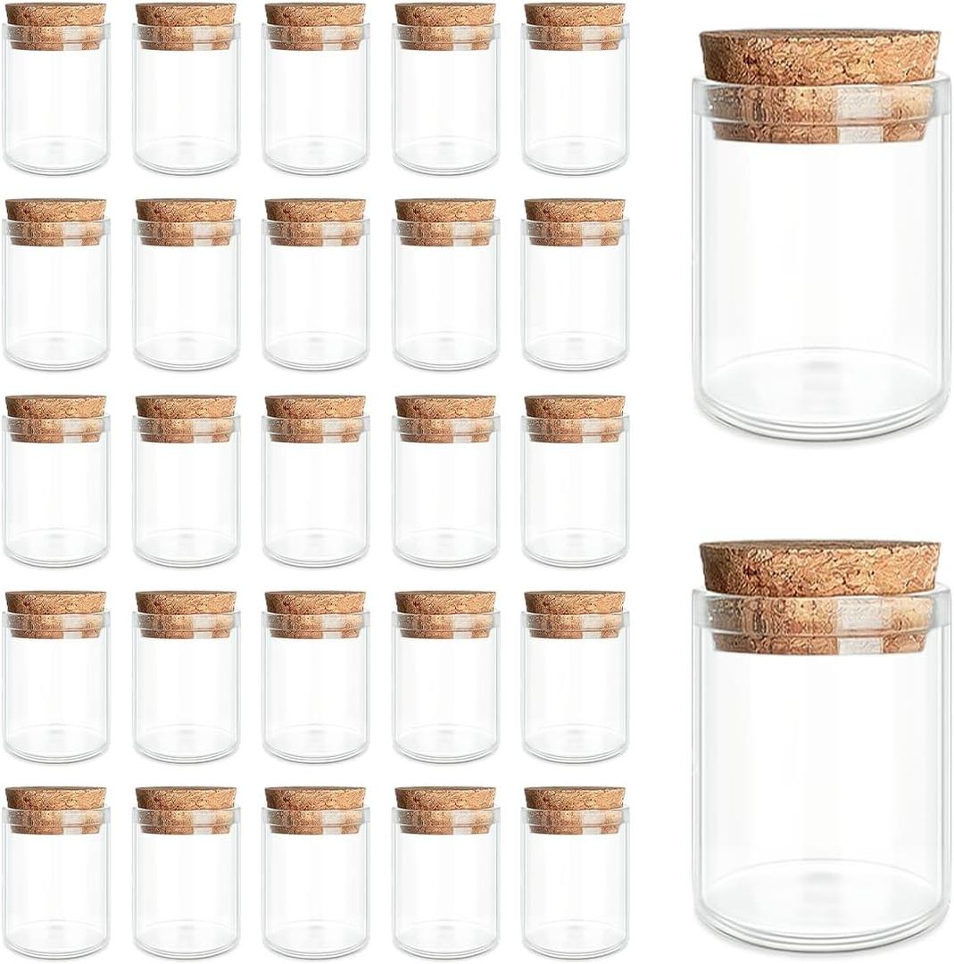 JIUYUE Glass Tubes Bottles Transparent Decoration Bottles with Cork Stoppers for Arts, Crafts and Other Small Projects.(0.5 Oz,27 Pcs)