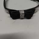 Bow Tie Puppy Dog Collar with Rhinestone, Bling Crystal Pretty Diamond Jewel Girls Cat Collars for XXS XS Small Medium Large Breed Pet Dogs Female Kitten, Black S