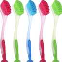 5 Pieces Long Dish Brush with Handle Assorted Color Dishwashing Brush with Suction Cup Multipurpose Scrub Cleaning Tool for Kitchen, Toilet, Etc.
