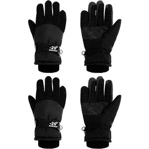 SATINIOR 2 Pairs Kids Waterproof Winter Snow Gloves Ski Gloves for Boy Girl Outdoor Warm Thickening Snowboar