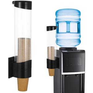 Disposable Paper Cup Dispenser,Water Cooler Pull Type Cup Holder Fits 7oz-12oz Cups,Wall-Mounted Cup Organizer for Water Coolers, Pull-Type Paper Cup Holder with Adhesive and Screws