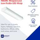 Lithonia Lighting 2 Foot LED Light Fixture, Low-Profile LED Wraparound Flush Mount Ceiling Light, 4000K Cool White, 120V, 24-Inch (FMLWL 24 840)