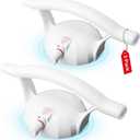 2 Pack Grab Bars for Bathtubs and Showers, 12 Inch Anti Slip Suction Cup Bathroom Grab Bars for Seniors, Heavy Duty Shower Handle Safety Grips for Elderly No Drill Removable (White)