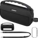 co2CREA Soft Silicone Case Replacement for Bose New SoundLink Flex 2nd Gen Bluetooth Portable Speaker (Silicone Case, Black Case)