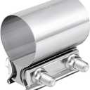 EVIL ENERGY 1.75" Exhaust Clamp, 1 3/4 inButt Joint Band Clamp Sleeve Coupler Stainless Steel for Pipes,Mufflers,Catalytic Converters (2PCS, 1.75inch)