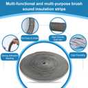 Soundproofing Weather Stripping Door Seal Insulation for Doors Frame and Windows Heat Blocker 33 Ft x 0.35" Wide x 0.2" Thick Self-Adhesive Tape