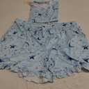 Ekouaer 1 Pack Women’s Pajama Set Print Sleepwear Tank Tops and Ruffled Shorts with Pockets Soft Loungewear Sets Outfits 2XL