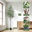 Alupssuc 7ft Olive Tree Artificial Indoor, Fake Tree Potted Faux Olive Trees with Lifelike Fruits and Realistic Leaves, Artificial Plants Indoor Fake Plants for Modern Home Office Living Room Decor