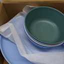 Grow Forward Premium Wheat Straw Plates and Bowls Sets - 8-Piece Wheat Straw Dinnerware Sets - Unbreakable & Reusable Microwave Safe Plastic Dinner Plates for Outdoors, RV, Camping Dishes - Oasis