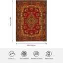 HGOD DESIGNS Vintage Retro Boho Rug Fleece Throw Blanket Ultra Soft Cozy Blooming Decorative Flannel Blanket All Season for Home Couch Bed Chair Travel 40x50in