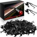 Christmas Gutter Clips for Hanging Outdoor Lights Weatherproof Christmas Light Clips for Gutter Guards Mesh Filter Shingles Eaves Ornament Hooks for Xmas Halloween Decor (Black, 50 Pcs)