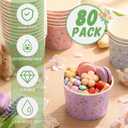 Pickmesh 80 Pcs Floral Paper Ice Cream Cups 9 oz Spring Summer Floral Disposable Dessert Bowls Snack Soup Paper Cups Birthday Wedding Baby Shower Tea Party Supplies for Hot or Cold Food