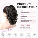 REECHO 12" Ponytail Extension, Classic Loose Curly Wavy Claw Clip Pony tails Hair Extensions Hairpieces for Women - Black Brown