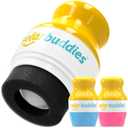Solar Buddies Sunscreen Applicator - Blue & Pink Duo - BPA-Free Refillable Roll on Sponge Sunscreen, Suncream & Lotion Applicator For Kids, Adults & Families - Holds 3.4fl oz, Perfect Size for Travel, 2 Pack, Blue, Pink