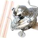 #2 Kerosene Lamp Burner / Chrome Plated Burner /Paraffin Lamp Replacement Parts / Oil Lamp Chimney Holder for Antique Hurricane Lamps with 3 Pcs Wicks(Silver)