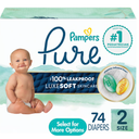 PAMPERS Pure Size 2 Super, 74 Count