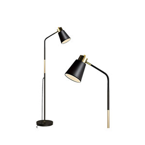 Floor Lamp, Industrial Floor Lamps for Living Rooms Rustic Farmhouse Reading Standing Floor Lamp Adjustable Metal Heads Indoor Task Lighting for Living Room Bedroom Office Home Décor (Black)