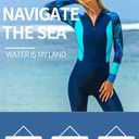 Full Body Scuba Rash Guard Dive Skin UV Swimwear Sport Skins for Men Women, Long Sleeve One Piece Front Zipper Diving Wetsuit for Surfing Swimming Snorkeling Canoeing M
