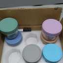 DRKIO 6 Pack Glass Baby Food Storage Containers - 4 Oz Baby Food Jars with Lids Baby Food Maker Microwave Dishwasher Freezer Safe 100% Leak Proof BPA Free Reusable