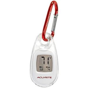 AcuRite Portable Digital Thermometer for Indoor or Outdoor Temperature with Carabiner Clip (00333)