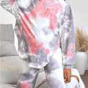 SOLY HUX Girl's 2 Piece Outfits Tie Dye Long Sleeve Hoodies Sweatshirt and Leggings Pants Matching Sets