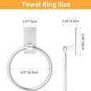Adhesive Towel Ring, Bathroom Hand Towel Holder SUS304 Heavy Duty Stick On Towel Holder for Kitchen, Brushed Nickel