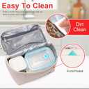 NOL Natural Organic Lifestyle Insulated Lunch Bags for Women Cooler Bag Lightweight Nylon Waterproof Lunch Box For WorkMedium, Cream