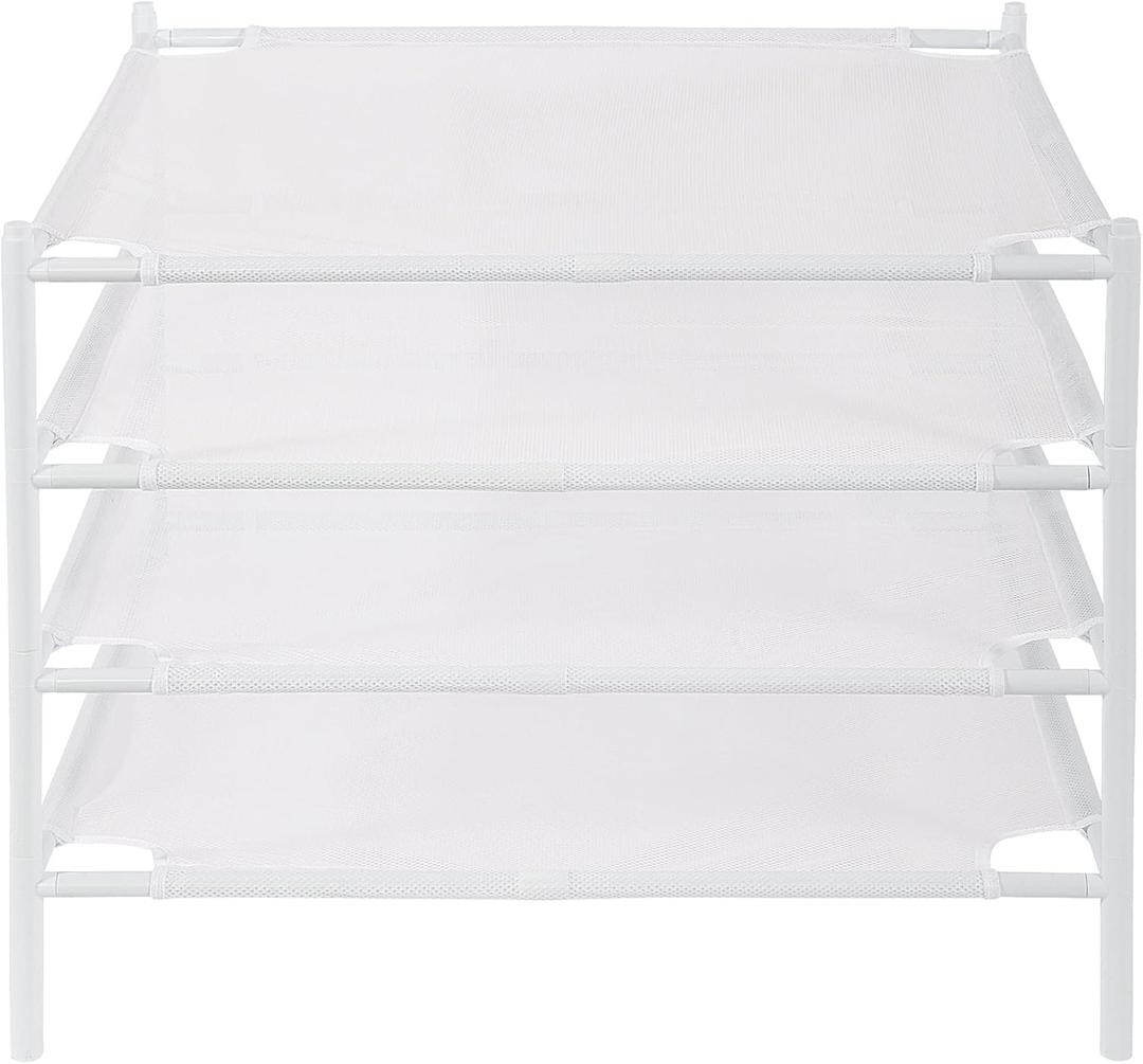 STO STO Sweater Drying Rack, 4-Pack Stackable Mesh Clothes Drying Rack, Laundry Drying Rack for Sweaters, Socks, Toys, White