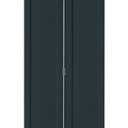 36 in. x 80 in. 1 Panel Shaker Charcoal Gray Painted MDF Composite Bi-Fold Barn Door with Sliding Hardware Kit