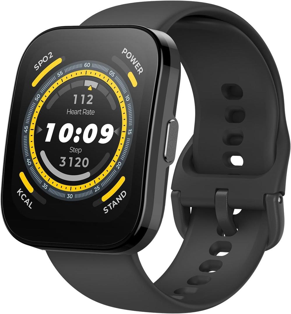 Amazfit Bip 5 Smart Watch 46mm, GPS, Amazon Alexa Built-in, Bluetooth Calling, 10-Day Battery, Heart-Rate & VO2 Max, Sleep Health Monitoring, AI Fitness Tracker App, for Android & iPhone, Black