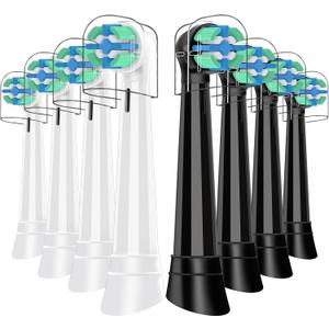 Replacement Toothbrush Heads Compatible with All Electric Toothbrushes, 4-Pack, Black & White, Soft Bristles, Brush Replacement Heads, Vitality