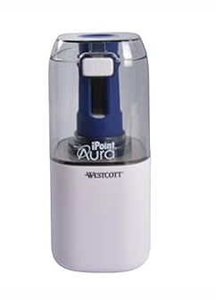 Westcott iPoint Aura Battery Pencil Sharpener, Assorted Colors (17319)