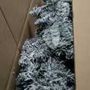 HAPPYGRILL Snow Flocked Potted Christmas Tree Set of 3, 3 4 5 Slim Pencil Xmas Trees w/ 120 140 160 Branch Tips, Silver Metal Buckets, Artificial Entrance Xmas Trees for Holiday Home Decoration