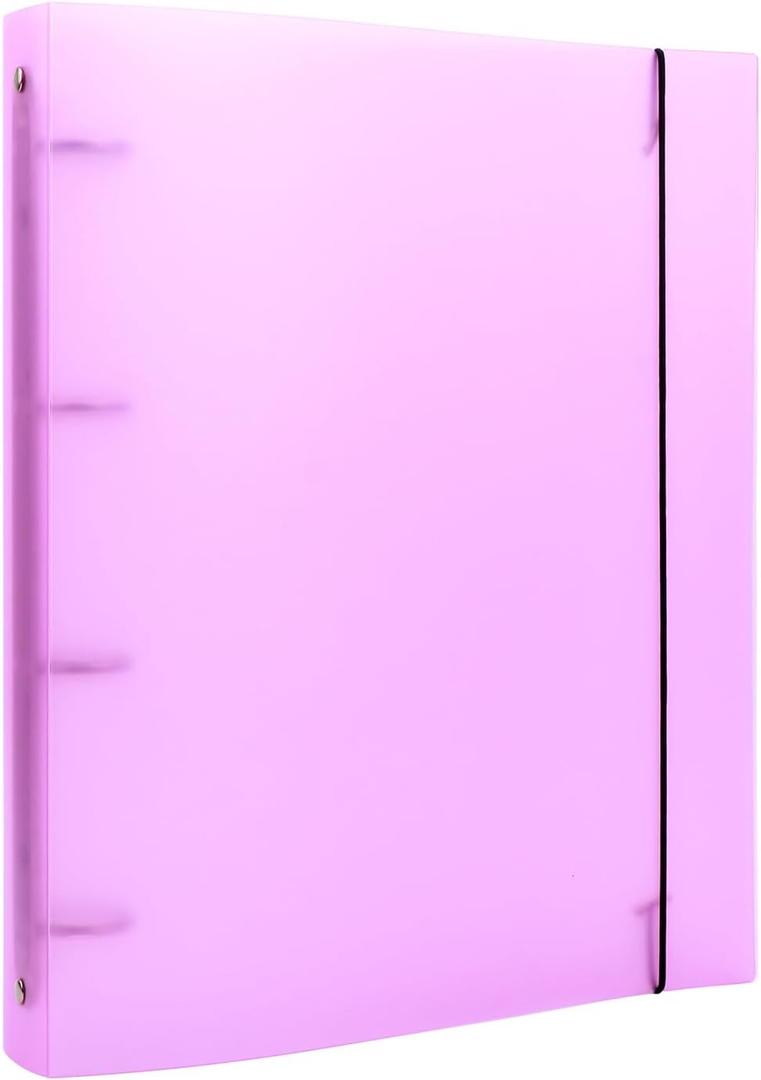 2 x A4 4-Holes Round Ring View Binders Plastic Cover, Refillable Notebook Journal Binder File Folder, Loose Leaf Sheet Protector/DIY Scrapbooking/Binder Cover Protector (Purple)