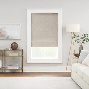 ECLIPSE Drew Noise Reducing Blackout Cordless Lined Window Roman Shade for Living Room, 39 in x 64 in, Linen