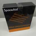 SpaceAid WrapNeat 4 in 1 Wrap Dispenser with Cutter and Labels, Plastic Wrap, Aluminum Foil and Wax Paper Dispenser for Kitchen Drawer, Bamboo Roll Organizer Holder, Compatible with 12" Roll