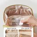 EACHY Travel Makeup Bag, Large Capacity Cosmetic Bag for Women, Waterproof PU Leather, Flat Open Portable Toiletry Bag for Skincare, Brushes & Travel Essentials