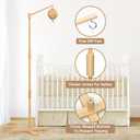 FEISIKE Baby Crib Mobile Arm with Music Box Spin Motor, 57.4 Inch Mobile Arm for Crib Wooden Nursery Decor Hanger Holder for DIY Mobile