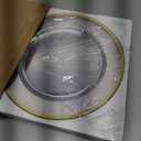BESTSTAR 12 Inch Disposable Decor Charger Plates, 25 Pack Plastic Clear Plates with Gold Rim, Perfect Table Decor for Party, Wedding, Dinner