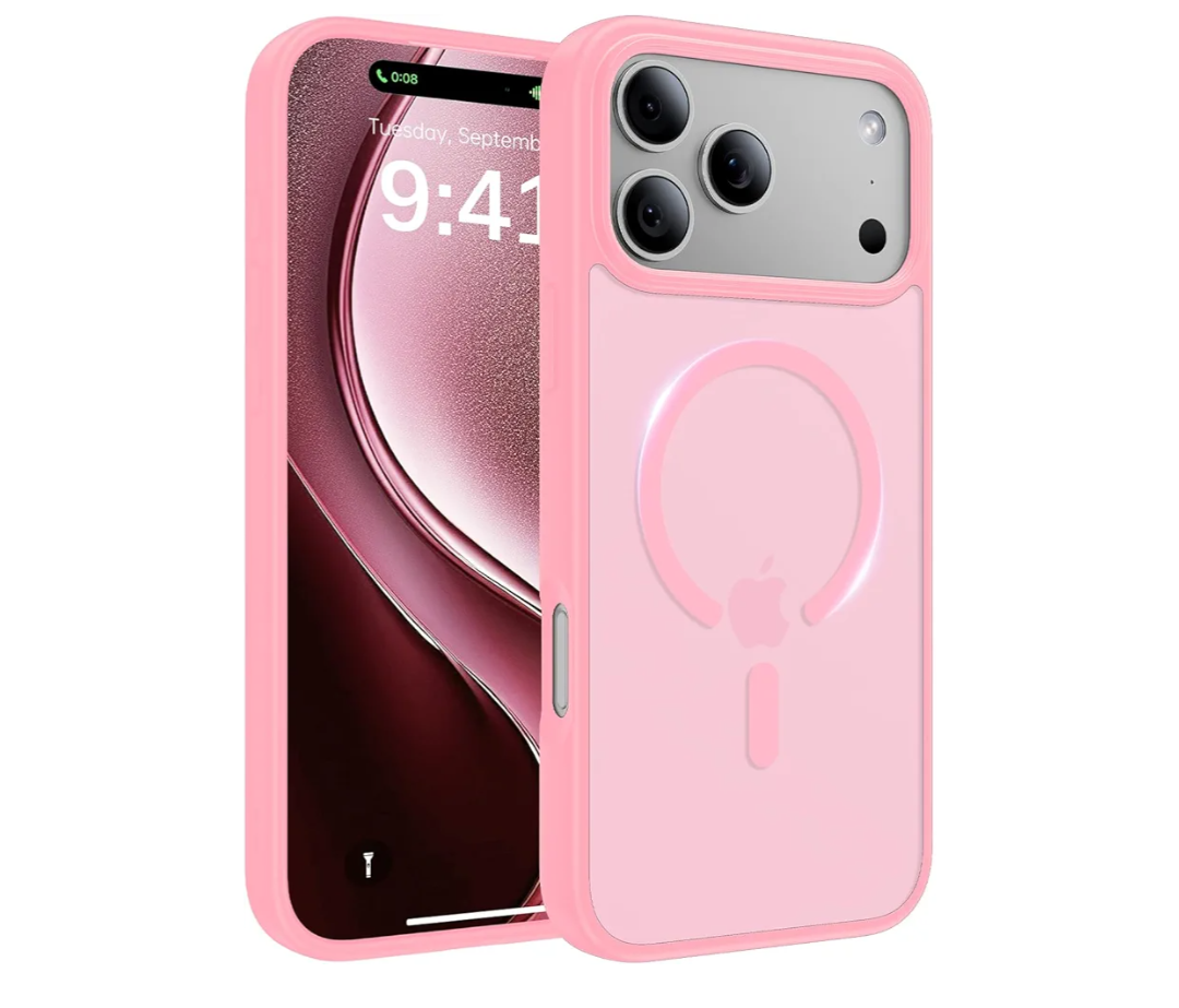 Magnetic for iPhone 17 Pro Case, [Anti-Slip] [Military-Grade Drop Protection] [Camera Protection] Skin-Friendly Slim Matte Shockproof Protective for iPhone 17 Pro Phone Case, Pink