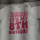 Bruh It's My 8th Birthday 8 Year Old 8yr Cute Groovy Pink T-Shirt M