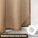 OLANLY Luxury Beige and White Ombre Shower Curtain Sets with 12 Hooks, Waterproof and Washable Decorative Shower Curtains for Bathroom, 72x72 Inches